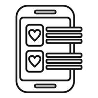 Phone approved addition icon outline vector. Wish list vector