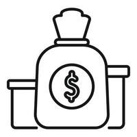 Donate money bag icon outline vector. Fundraising financial investment vector