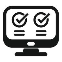 Approved online registration icon simple vector. Multifactor pc device vector