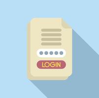 Login password registration icon flat vector. Internet number form vector