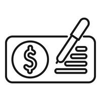 Writing profit bill icon outline vector. Business fundraising vector