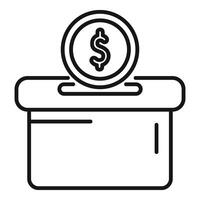 Care donate money box icon outline vector. Care people profit vector