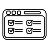 Online web registration icon outline vector. Form number device vector