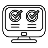 Approved online registration icon outline vector. Multifactor pc device vector