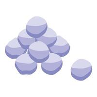 Snow balls icon isometric vector. Funny playing enjoy vector