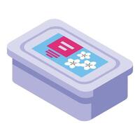 Cosmetic pads box icon isometric vector. Care oil material vector