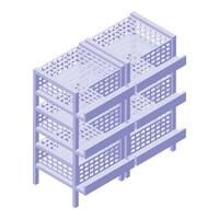 Chicken net box icon isometric vector. Feed production vector