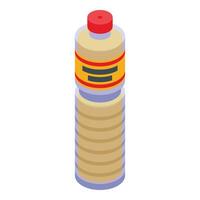 Fried oil bottle icon isometric vector. Spicy dish meat vector