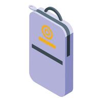 Pickle paddle case icon isometric vector. Racket wiffle ball vector