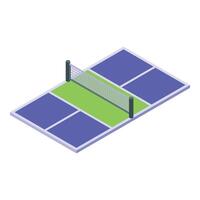 pickleball campo icono isométrica vector. deporte juego interior vector