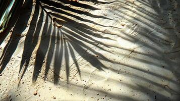 AI generated Palm Tree Shadow on Sand photo