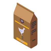 Food chicken package icon isometric vector. Farmer food vector