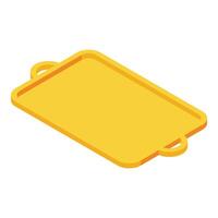 Rectangle meal tray icon isometric vector. Serving breakfast platter vector