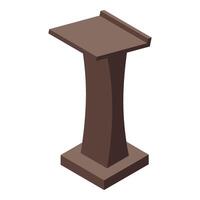 Oratorical platform icon isometric vector. Public speech tribune vector