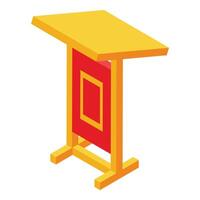 Speaker tribune icon isometric vector. Speech orator podium vector