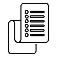 List template items icon outline vector. Sheet addiction vector