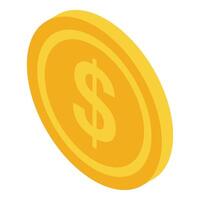 Dollar coin conversion icon isometric vector. Online swap support vector