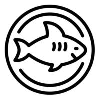 Sharks sighting icon outline vector. Dangerous swimming area vector