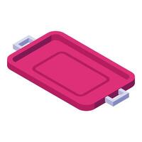 Meal tray icon isometric vector. Menu kitchen platter vector