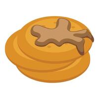 Dessert with maple syrup icon isometric vector. Sugary pure extract vector