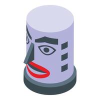 Monument rock icon isometric vector. Maya statue vector