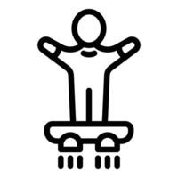 Sportsman on fly board icon outline vector. Extreme diver activity vector