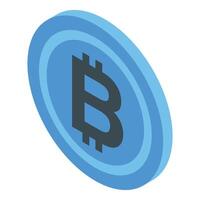 Bitcoin currency swap icon isometric vector. Online digital business vector