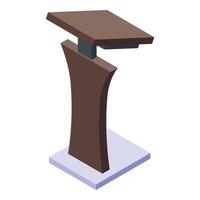 Elevated platform icon isometric vector. Speaker raised tribune vector