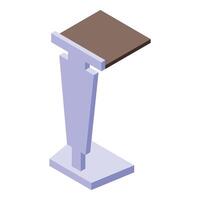 Tribune icon isometric vector. Speaker raised platform vector