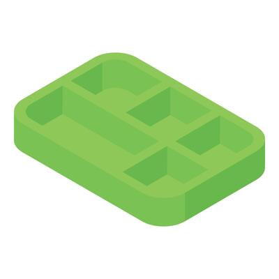 Lunchtime serving tray icon isometric vector. Alimentation tableware platter