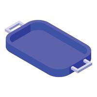 Menu meal tray icon isometric vector. Dish catering holder vector