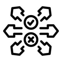 Solutions analysis icon outline vector. Business brainstorming strategy vector