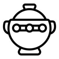 Cooking pot icon outline vector. Cookware tool vector