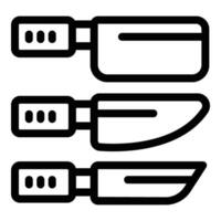 Chef cooking knifes icon outline vector. Cooking utensils vector