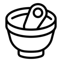 Grinding bowl icon outline vector. Kitchen tools vector