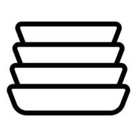 Plates stack icon outline vector. Eating tableware vector