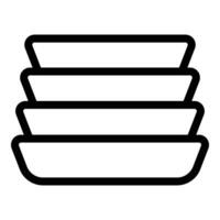 Plates stack icon outline vector. Eating tableware vector