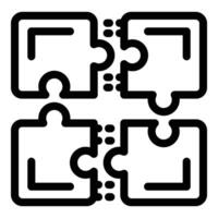 Brainstorm jigsaw puzzle icon outline vector. Finding cognitive creative solution vector