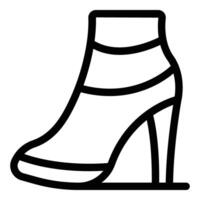 alto mujer botas icono contorno vector. elegante hembra zapatillas vector
