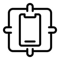 Unbreakable phone glass icon outline vector. Shielded safeguard mobile screen vector