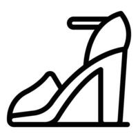 High rise sandals icon outline vector. Chic ladylike pumps vector