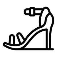 cómodo alto tacones sandalias icono contorno vector. pasadizo fashionista zapatillas vector