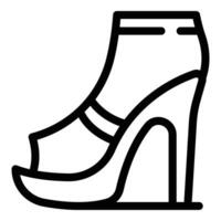 alto subir tacones icono contorno vector. fashionista diseñador elegante Zapatos vector