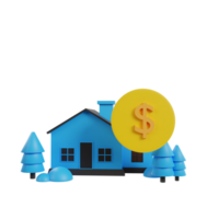 Realtor and property 3d icon render clipart png