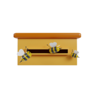 honey and bee 3d icon render clipart png