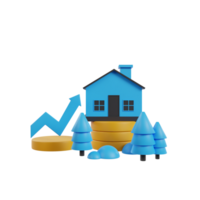 Realtor and property 3d icon render clipart png