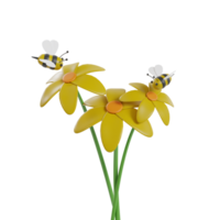 mon chéri et abeille 3d icône rendre clipart png