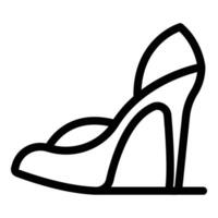 súper alto estilete tacones icono contorno vector. femenino elegante calzado colección vector