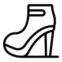 tobillo alto tacones botas icono contorno vector. Moda diseñador calzado colección vector