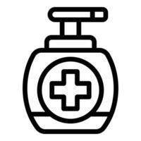 Bacterial control soap liquid icon outline vector. Hygienic cleanser treatment vector